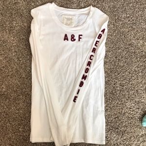 A & F long sleeve white T- Shirt
